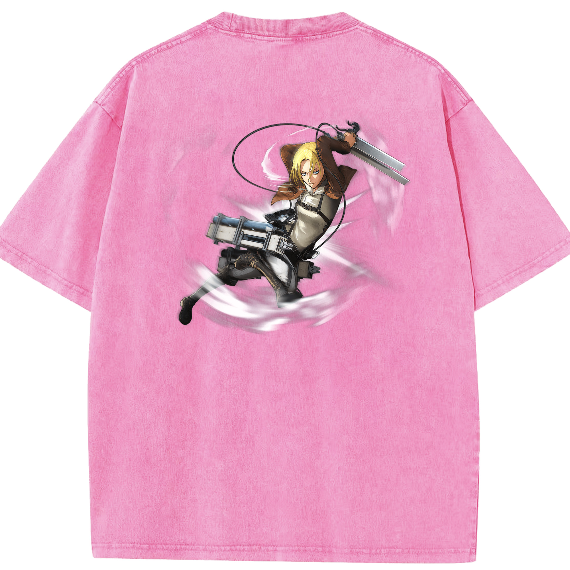 （画像用） 進撃の巨人 アニ・レオンハート Attack on Titan Annie Leonhart 綿100% ヴィンテージ風 半袖Tシャツ（背面プリント）